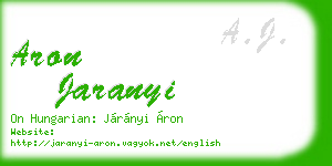 aron jaranyi business card